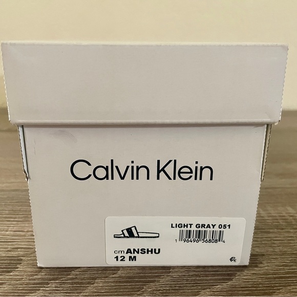 🏷️ Calvin Klein Men’s Anshu Slide Sandals–Light Grey–Size 12–Brand New in Box - Picture 10 of 10